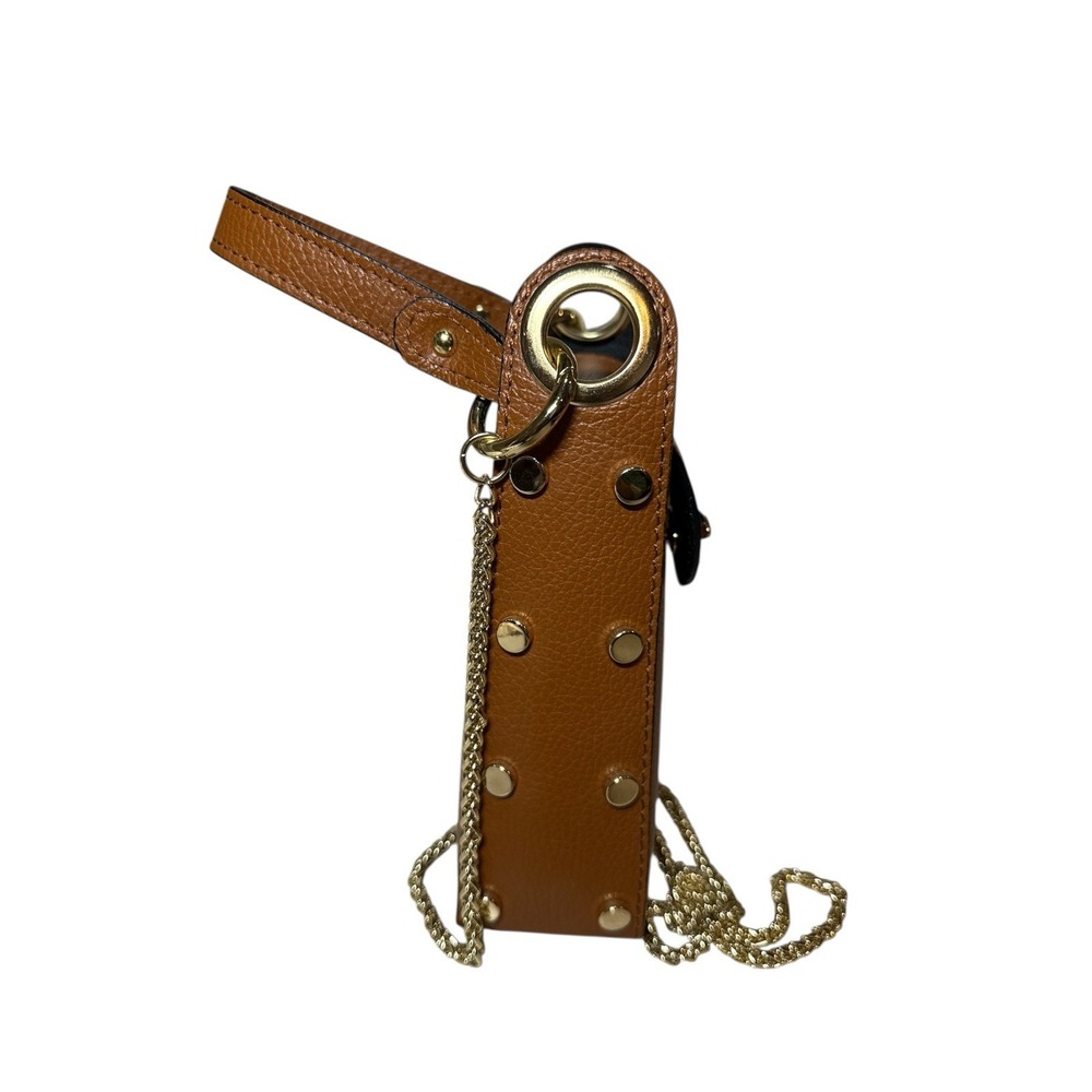 Cassette Barcelona‎ L'abeille Bumblebee Leather shoulder brown Mini Bag Gold Zip - Picture 2 of 12